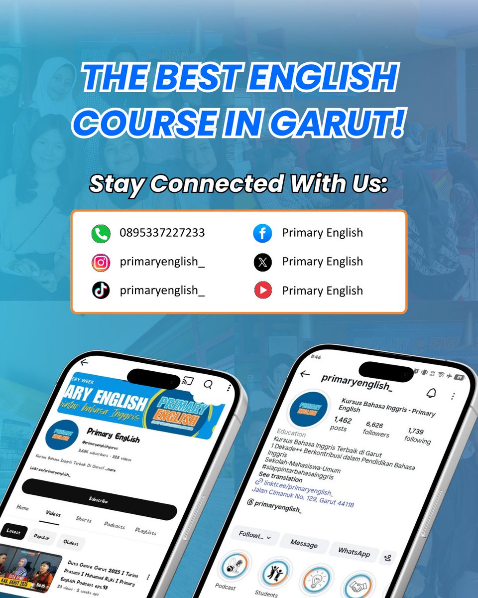 Selamat kepada seluruh peserta dan panitia atas terselenggaranya Roadshow Forum OSIS SMK Jawa Barat Jilid 6 di SMKN 2 Garut!

Primary English turut berbangga dapat menjadi bagian dari kegiatan inspiratif ini.

#primaryenglish #smkjawabarat #smkn2garut #osis #beasiswa #kursus