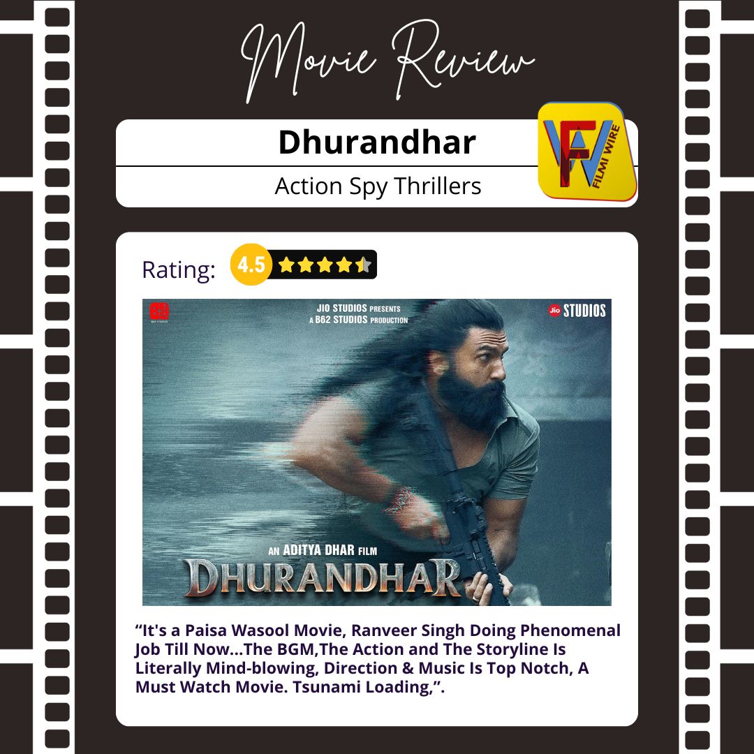 filmiwire1's tweet photo. #Dhurandhar is a total paisa wasool ride! 🔥
Ranveer Singh is phenomenal, BGM &amp; action are mind-blowing! 🎬💥
A must-watch! 🌊🔥

#RanveerSingh #Blockbuster #MustWatch #Bollywood2025 #TsunamiLoading https://t.co/wlCk6LlHW0