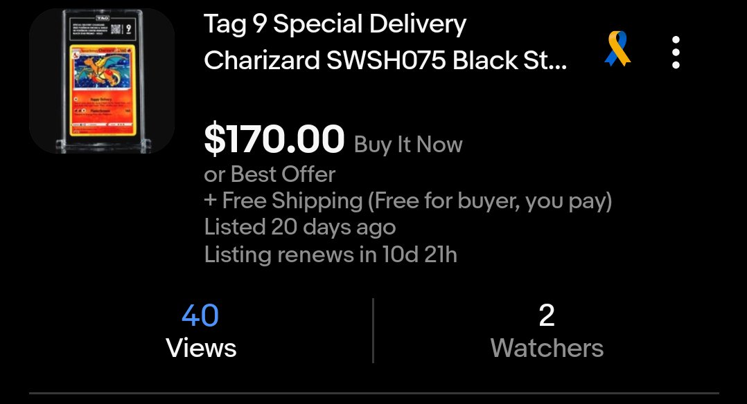 Collctrs_Crypt's tweet image. Go check out the Tag 9 Special delivery charizard for sale on my eBay!!! 
ebay.us/m/95APWU
#Pokemon #ebayseller #taggrading