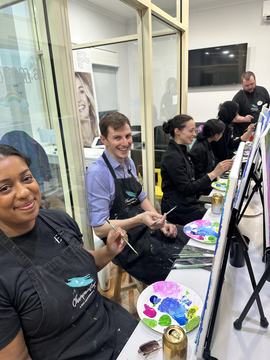 Celebrating the end of 2025 with a Champainting Party with Danielle and Michael. Step aside Picasso!