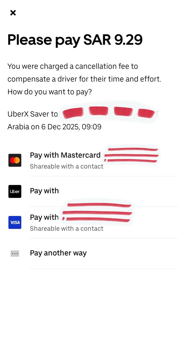 sharfe98's tweet photo. @Uber_KSA Can you please clarify do we get cancellation fee if cancellation is done by driver? https://t.co/8gcjJAJEbl