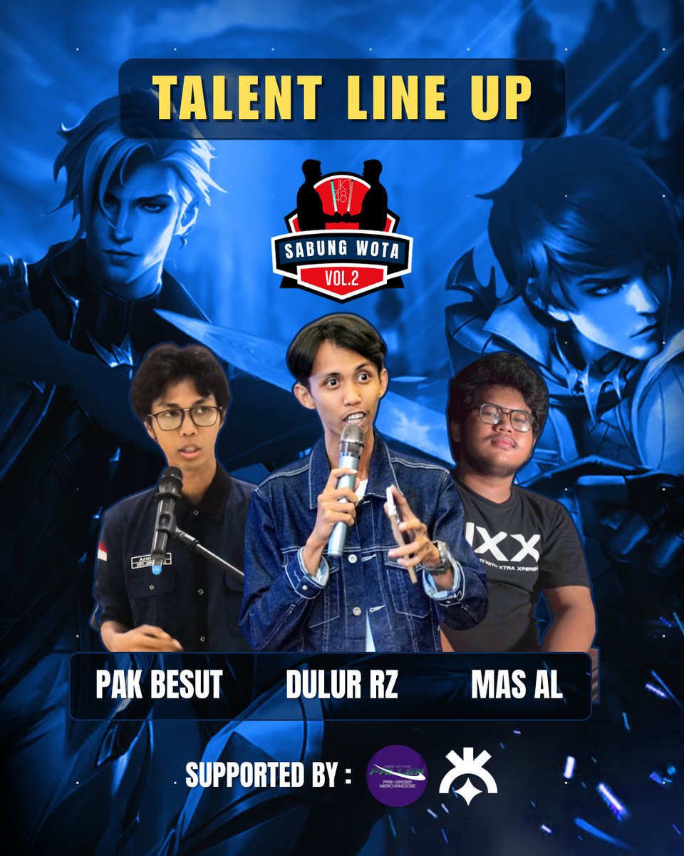 Berikut tim yang akan turun dan juga talent yang akan terlibat:
Team : <a href="/NurilHamzah18/">Karyawan Cynthia</a> <a href="/NinoAkbarr/">NinoAkbar</a> <a href="/farhanzlkr/">M Farhan Zulkarnain</a> &amp; Ursus Solus
Supported By : ROTF.Merch [<a href="/robbysputra/">Robby S. Putra</a>]
Talent : Pak Besut, @DulurRZ__ &amp;  @imaninul