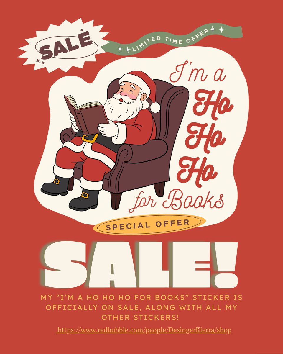 DigidsgnrKierra's tweet photo. Funny Book Lover Christmas Sticker – 25% Off on Redbubble

https://t.co/u8yjNN3jfZ https://t.co/YZ1pmKBH95