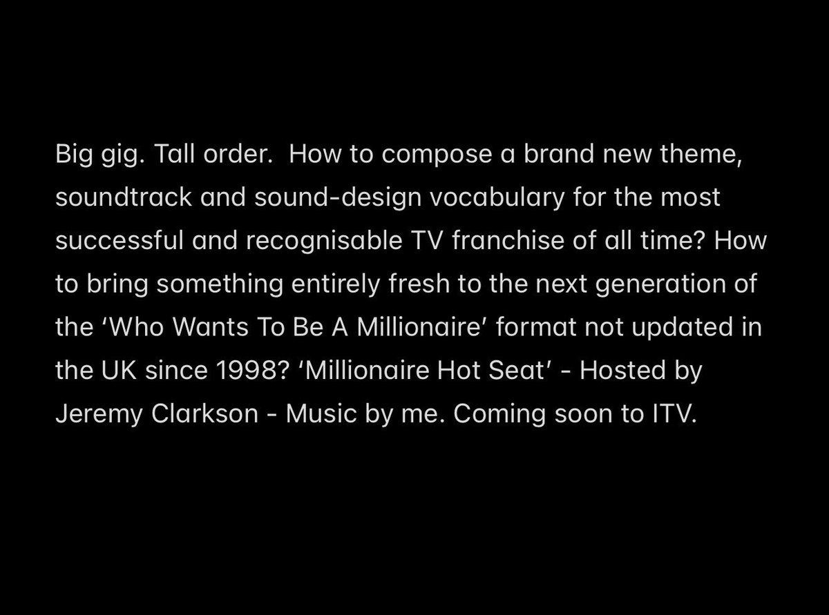 paulmfarrer's tweet photo. #wwtbam #millionairehotseat #hotseat #sonymusic #stellifymedia @JeremyClarkson @ITV @itvx https://t.co/95bHU0DVDj