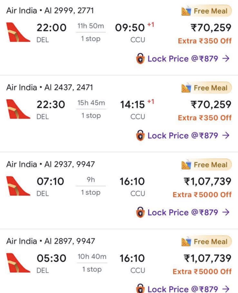 Shivamjaswal5's tweet photo. Stop the blatant loot! Airlines are deliberately overpricing flight charges. We urge @PMOIndia @narendramodi @BJP4India to ensure the @DGCAIndia strictly enforces law to prevent excessive &amp; predatory tariffs. Bring fare caps now!

@airindia 

#AirFareLoot #FlightChargeLaw https://t.co/QLJzbM5EG1