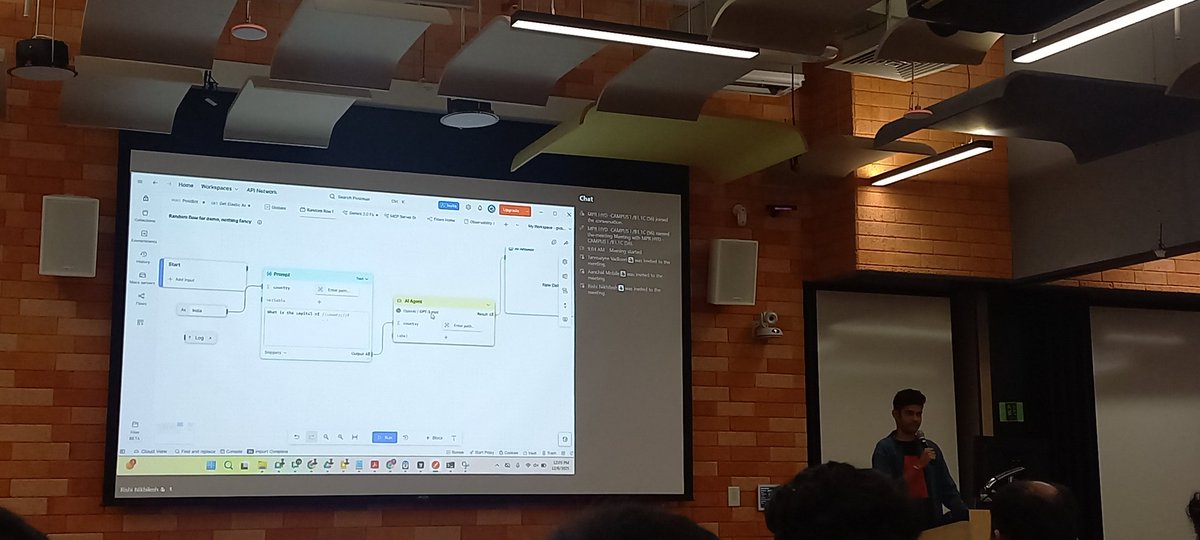 I am attending <a href="/getpostman/">Postman</a> User Group Hyderabad, and honestly speaking this is a very detailed and informative event about API and Postman AI integration.

Kudos and a big shoutout to <a href="/tanmaivadloori/">Tanmaiyee</a> <a href="/Aanchalmishra__/">Aanchal Mishra</a>  for organizing and fruitful events ✨️.

#PostmanUserGroup
