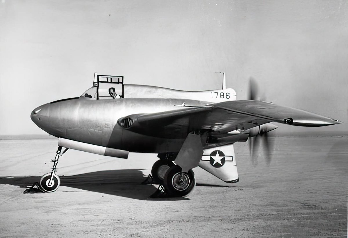 The Northrop XP-56 Black Bullet was a late WW2 tail-less pusher propeller driven fighter project. The airframe was built entirely from welded magnesium, which one wonders what might happened in the result of a fire! The advent of jets (amongst other things) ended its development.