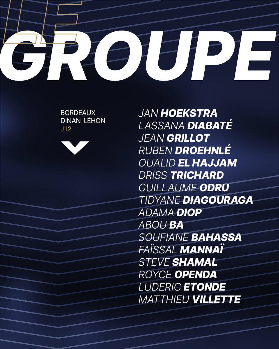 Le groupe bordelais pour recevoir <a href="/dinanlehonfc/">Dinan Léhon FC</a> 🏟️

#FCGBDLFC #AllezBordeaux