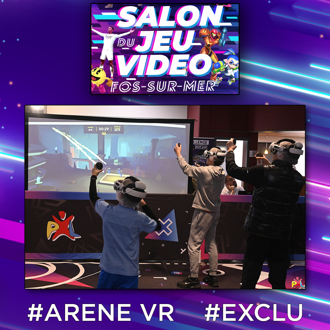 Nouvelle expérience de 🥽 réalité virtuelle à 4 sur des jeux exclusifs 👀 ! Rendez vous les 13-14 Décembre au Salon du Jeu Video de <a href="/villedefos/">Ville de Fos-sur-Mer</a>
