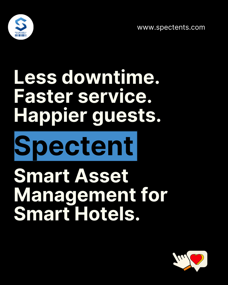 Spectent_IN's tweet photo. 5-star service needs 5-star asset tracking.
Hotels deserve real-time control, not scattered logs.
Spectent = Less downtime. Faster service. Happier guests.

#SmartHotels #Spectent #HotelTech #AssetManagement https://t.co/g3OGTSnlga