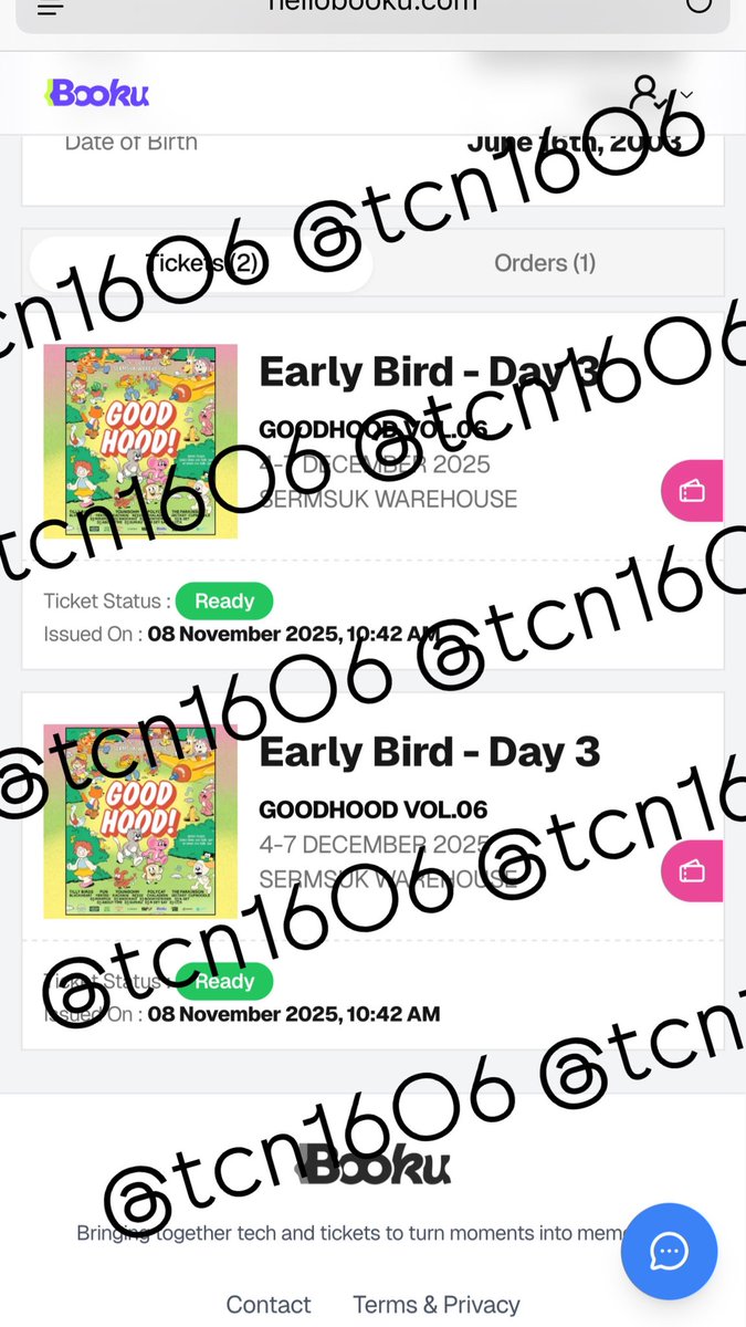 Tcn1606's tweet photo. ปล่อยบัตรวันนี้ค่ะ  2 ใบ ใบละ 450 ค่ะ (ไม่ขายแยกนะคะ )  ไม่ว่างไปแล้ว😭 #GOODHOOD https://t.co/nyT8kRqILt