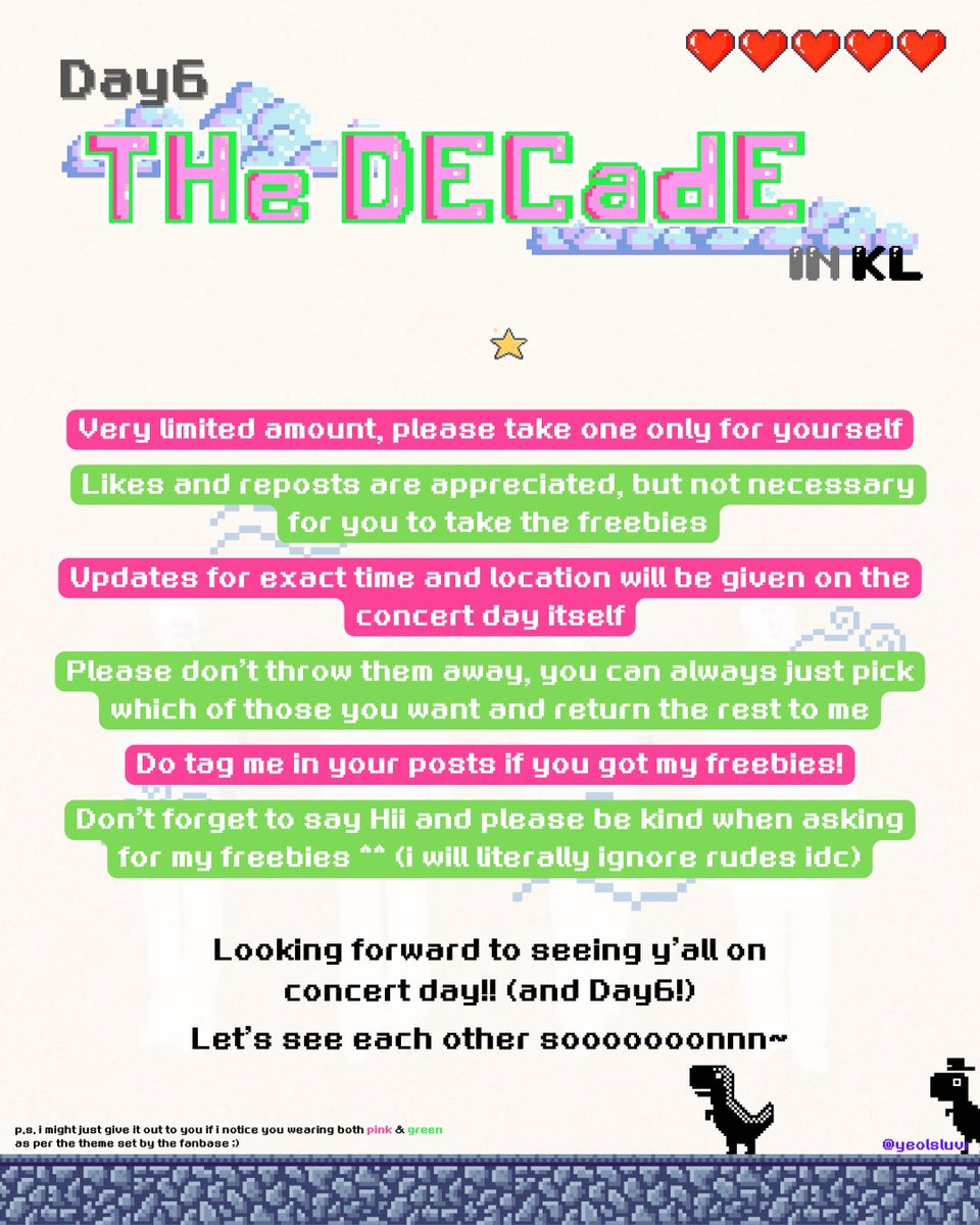 I only put the pictures of the button badge and sticker set but rest assured the rest of the freebies are included i'm just too lazy to take more pics 🤠. 

Anyways see you guys next yearrr <3 #TheDECADEinKL #DAY6INKL