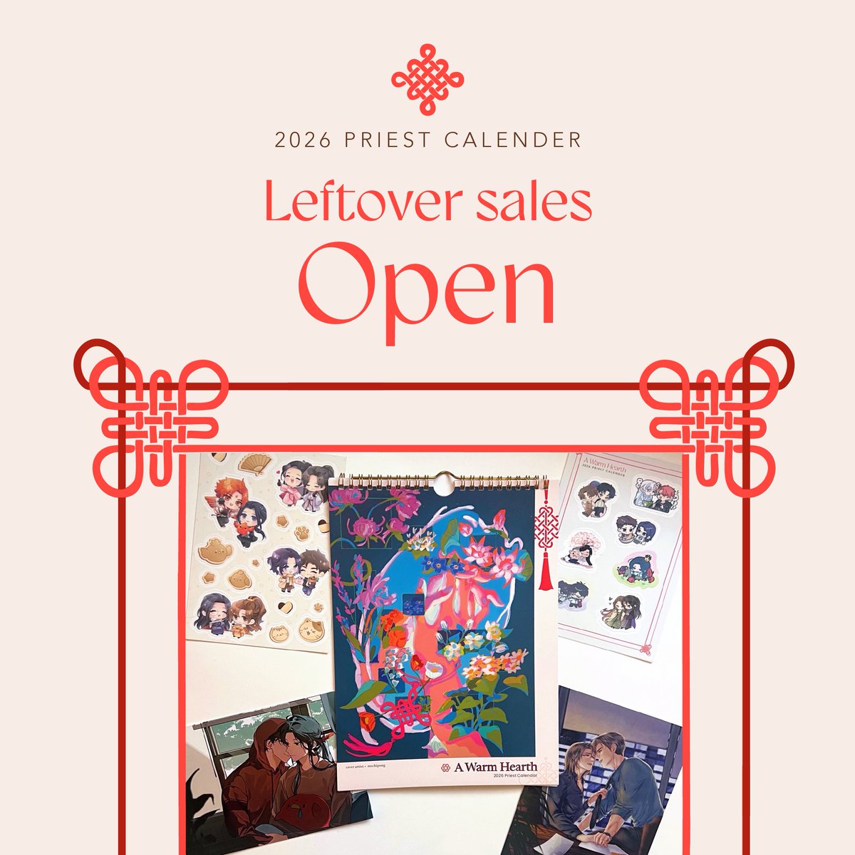 danmeicalendars's tweet photo. { Leftover Sales Open }

Leftover sales for A Warm Hearth: A 2026 Priest Danmei Calendar are now open! Don't miss out on this finall chance to grab a calendar along with the merchandise!

❖ Shop closes in 2 weeks, on Dec. 20
❖ Free Worldwide Shipping!
❖ https://t.co/GkwDN3BUjr https://t.co/bBT54yWuq7