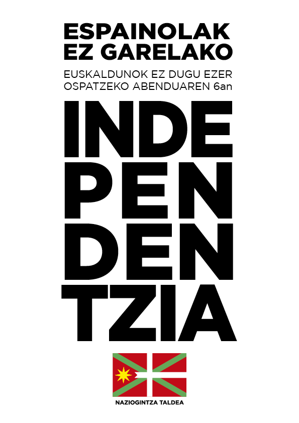 naziogintza's tweet image. Espainolak ez garelako, eta 1978an Konstituzio arrotza errefusatu genuelako, euskaldunok ez dugu ezer ospatzeko abenduaren 6an. Independentzia!!!