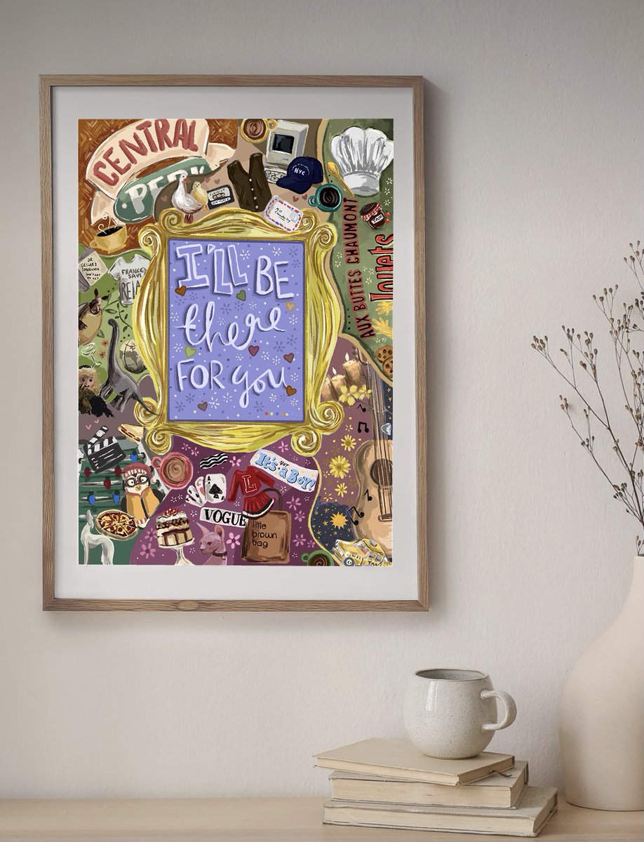 apdesigns6's tweet photo. Friends inspired art print! available now 💜

could  this  BE  anymore  perfect  for  a  christmas  gift?

#friends #friendstvshow #friendsart #chandler #rachel #monica #phoebe #centralperk #joey #ross #newyork https://t.co/6yH3yumnCG