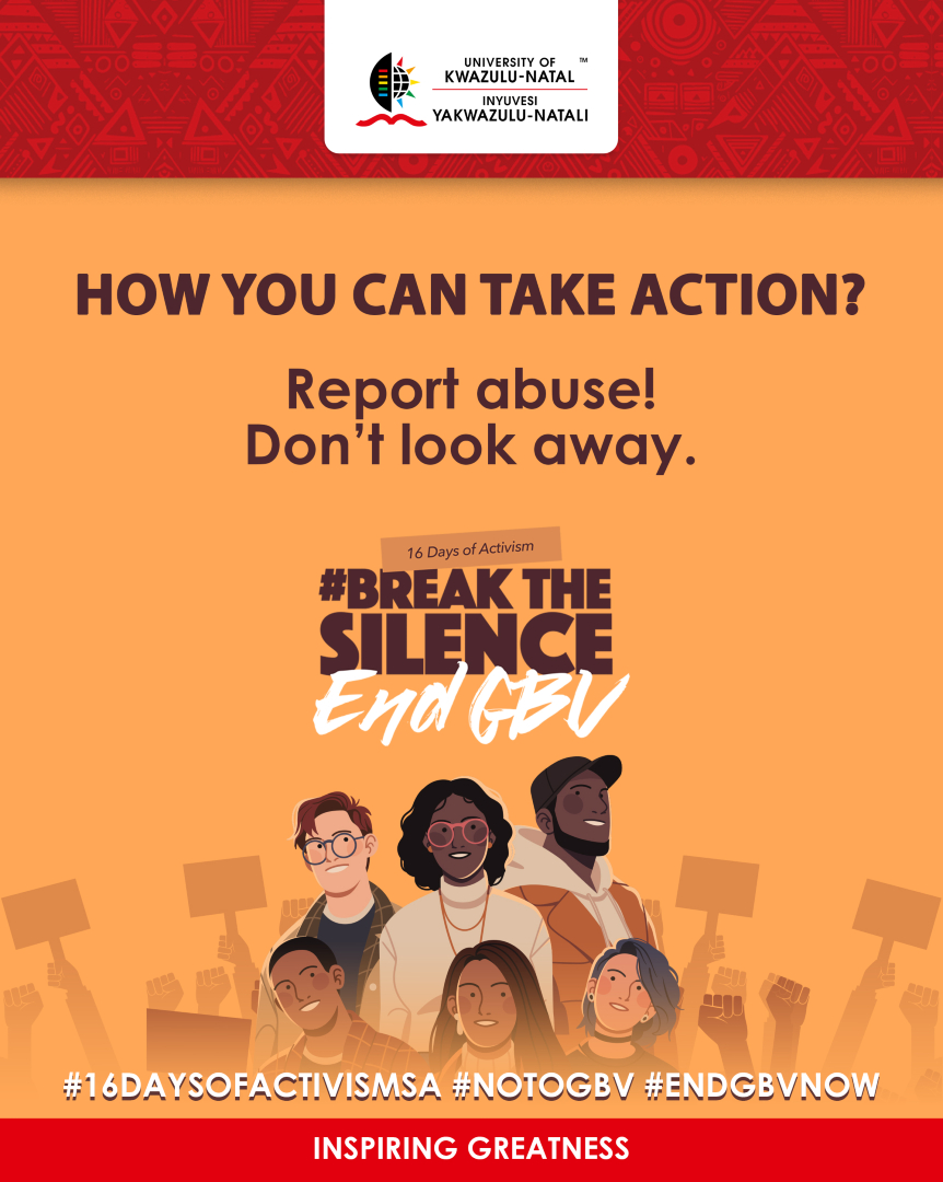 UKZN's tweet photo. Your voice can be the turning point for someone in danger.
Taking action means refusing to look away.
Let’s build communities where violence is reported, not hidden
#UKZN #16DaysActivism #BreakTheSilence https://t.co/tn2xepngj1