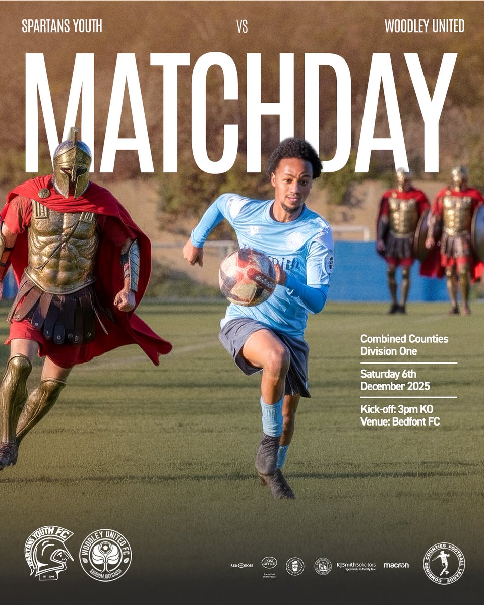 𝐀𝐂𝐓𝐈𝐎𝐍 𝐎𝐍 𝐓𝐇𝐄 𝐑𝐎𝐀𝐃

vs <a href="/SpartansYouthFC/">Spartans Youth FC</a> 
<a href="/ComCoFL/">Combined Counties Football League</a> Div One
Sat 6th Dec, 3pm KO
Bedfont FC

<a href="/trevsphotos1/">Trevor</a> 👀 with a spin

#WeAreUnited🩵