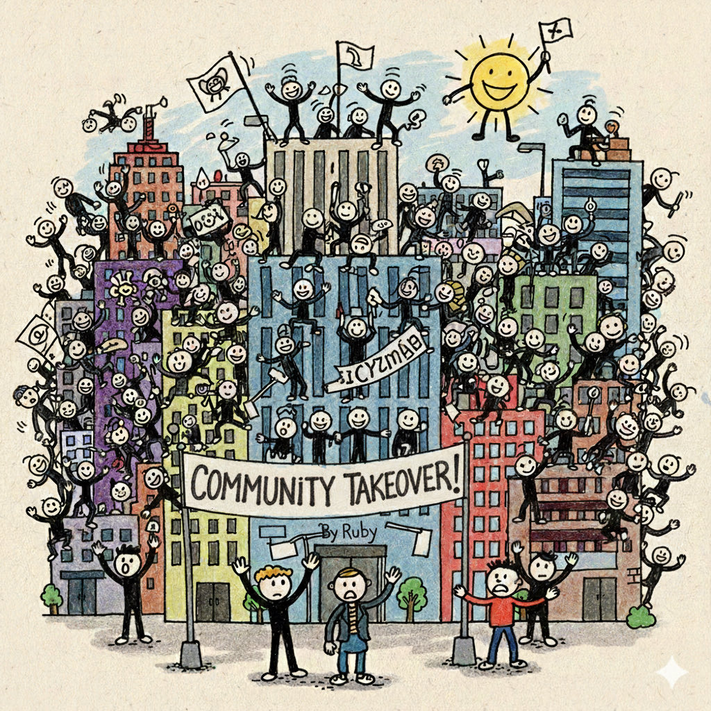 Community take over By ruby 

Hold and buy …… wait project and plan