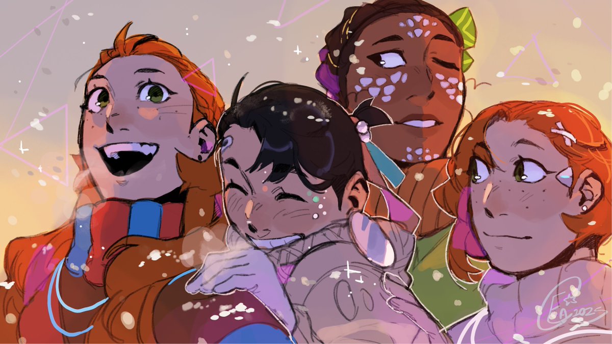 Paintedlight1's tweet photo. Winter Hangout ❄️🌱  #digitalart #fanart #horizonforbiddenwest #aloy #alva #zo #beta #horizonfanart #illustration https://t.co/vFJOH7tptO