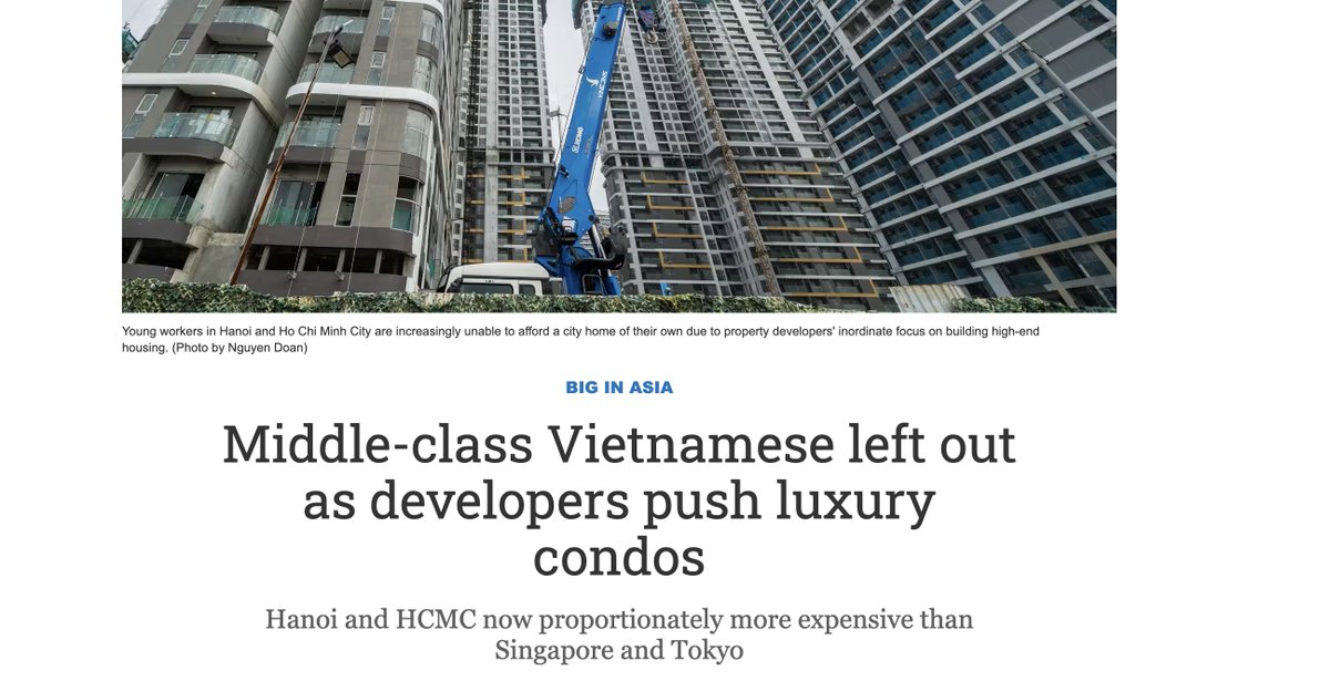 Saigon and Hanoi are now more expensive for the vast majority of their population than Singapore/Tokyo are for their locals.

This is one reason why I've never leaned into the whole "Southeast Asia is so cheap!" thing that delusional westerners often do on here,

besides being
