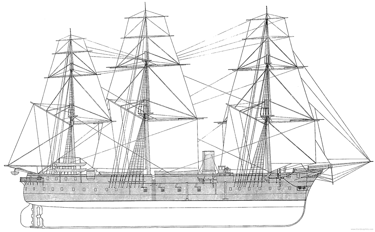 NavalEncyclope1's tweet photo. HMS Repulse was laid down as a 91-gun, second-rate Bulwark-class ship of the line but work was suspended and she was completed as the last RN central battery wooden-hulled ironclad. https://t.co/qvOdgWyaRq #royalnavy #ironcladrace #ironclad #centralbattery #hmsrepulse #oliverreed https://t.co/oIKydG2ypl