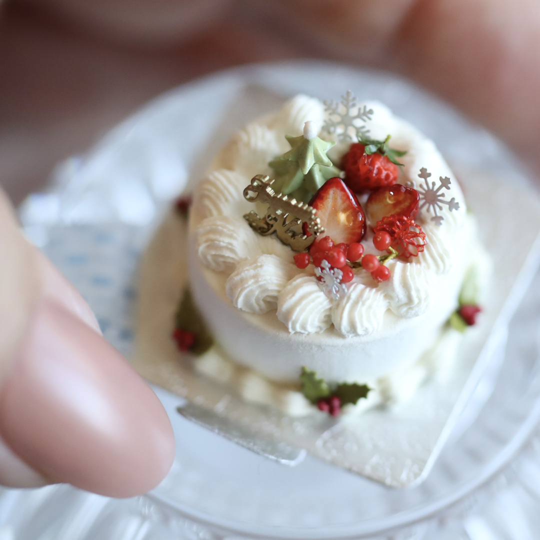 粘土で作ったミニチュア クリスマスケーキ ヤフオクに出品しました