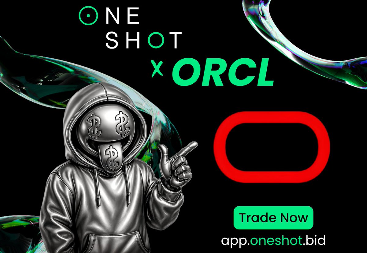 $ORCL is now live on Oneshot!
Take your shot with 24/7 equities now🎯