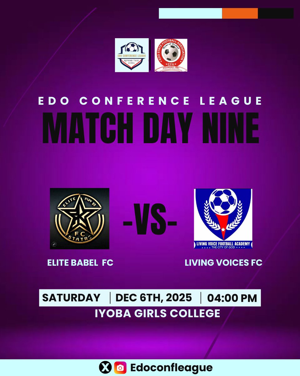 Matchday! 🟣

#edoconferenceleague| #edofootball #ecl2025
