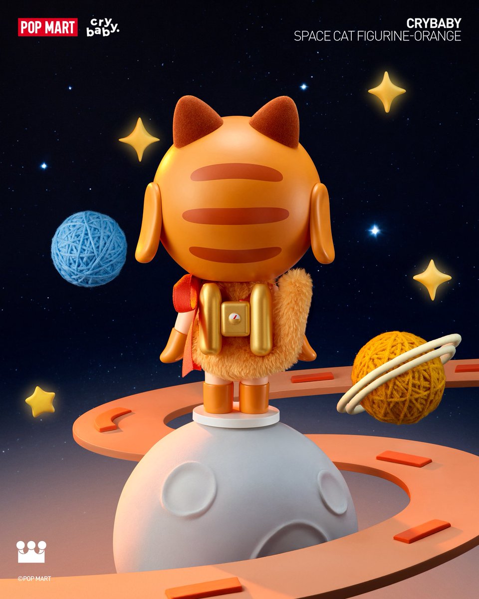 🚀🌙 Fluffy, fussy, and now in space. Crybaby's on duty