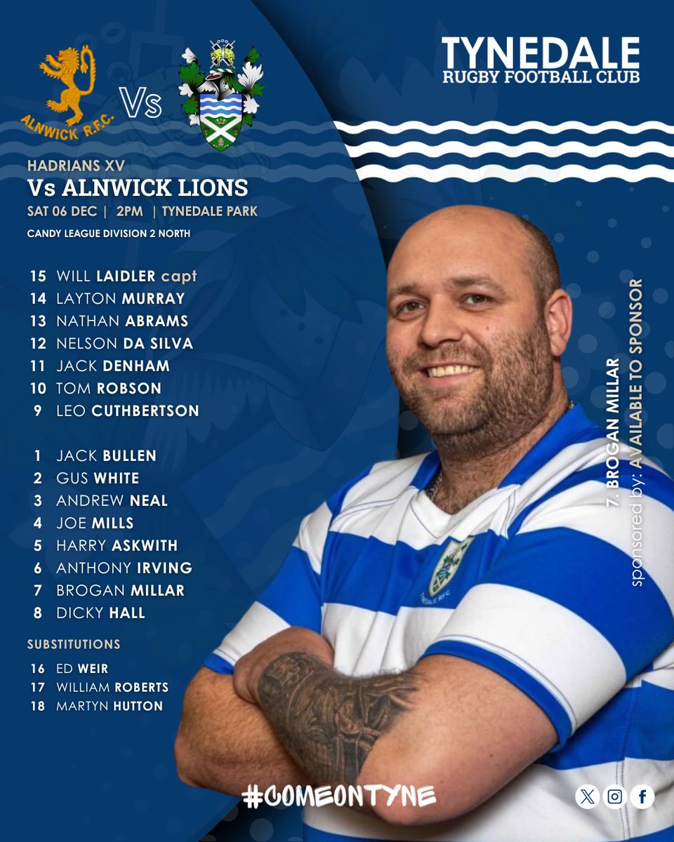 TynedaleRFC's tweet photo. This weekend's selected squads.
Centurions &amp; Colts matches off but still lots going on.
Enjoy your rugby everyone.
"COME ON TYYYYYNE" https://t.co/cOJh3Awuke