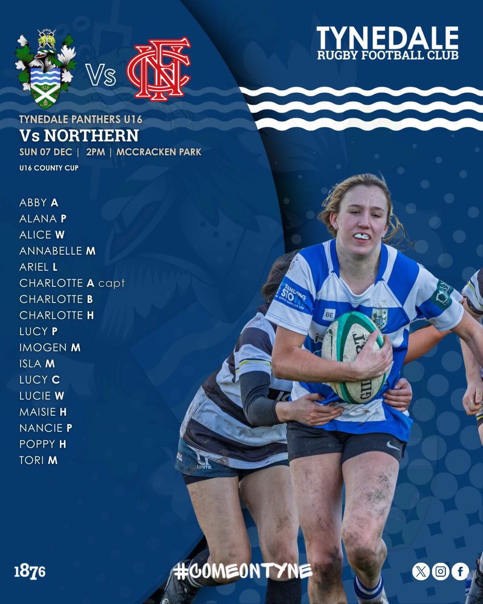 TynedaleRFC's tweet photo. This weekend's selected squads.
Centurions &amp; Colts matches off but still lots going on.
Enjoy your rugby everyone.
"COME ON TYYYYYNE" https://t.co/cOJh3Awuke