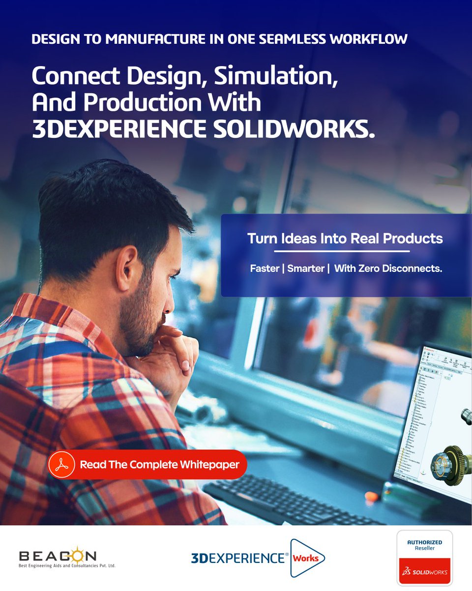 BEACONIndia_3D's tweet photo. Connect design to manufacturing with 3DEXPERIENCE SOLIDWORKS—design, simulate, validate, and produce in one seamless workflow. Explore the full guide.
@SOLIDWORKS @3DSIndia
#3DEXPERIENCE #SimulationDrivenDesign #SOLIDWORKS2026 https://t.co/2OpIxJ6zcs