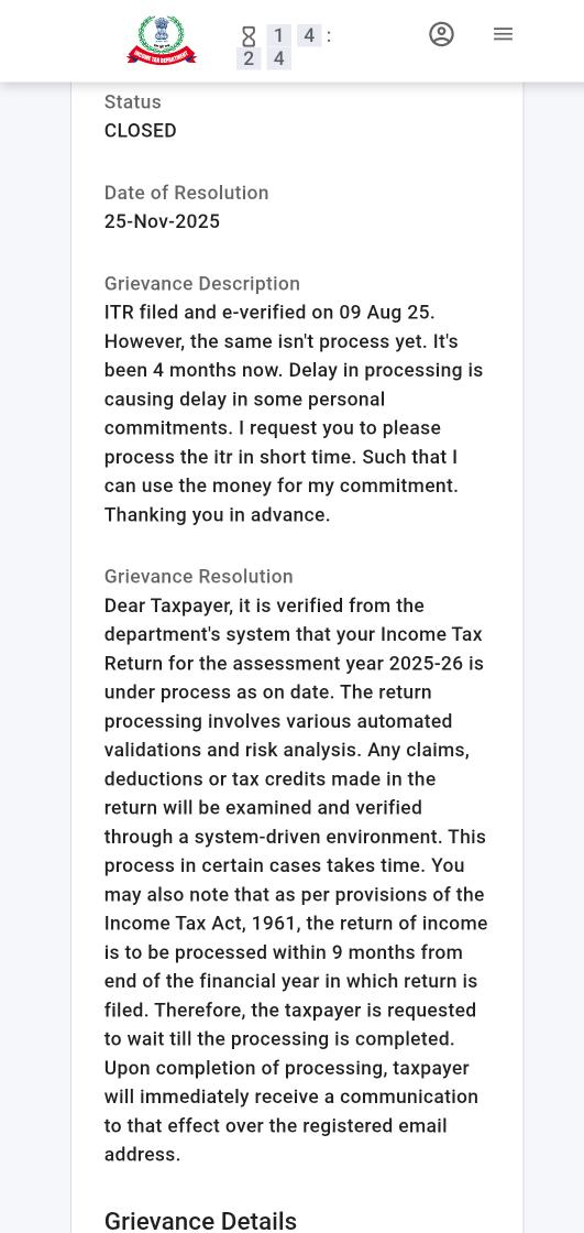Mr_CriTC's tweet photo. @IncomeTaxIndia @PMOIndia @nsitharaman Sir I've written it multiple times, but always the same reply from your side. 
24222597, 24222042 are the acknowledgement numbers and the sample of your reply for earlier grievance is attached below https://t.co/AcYypBy9Mr