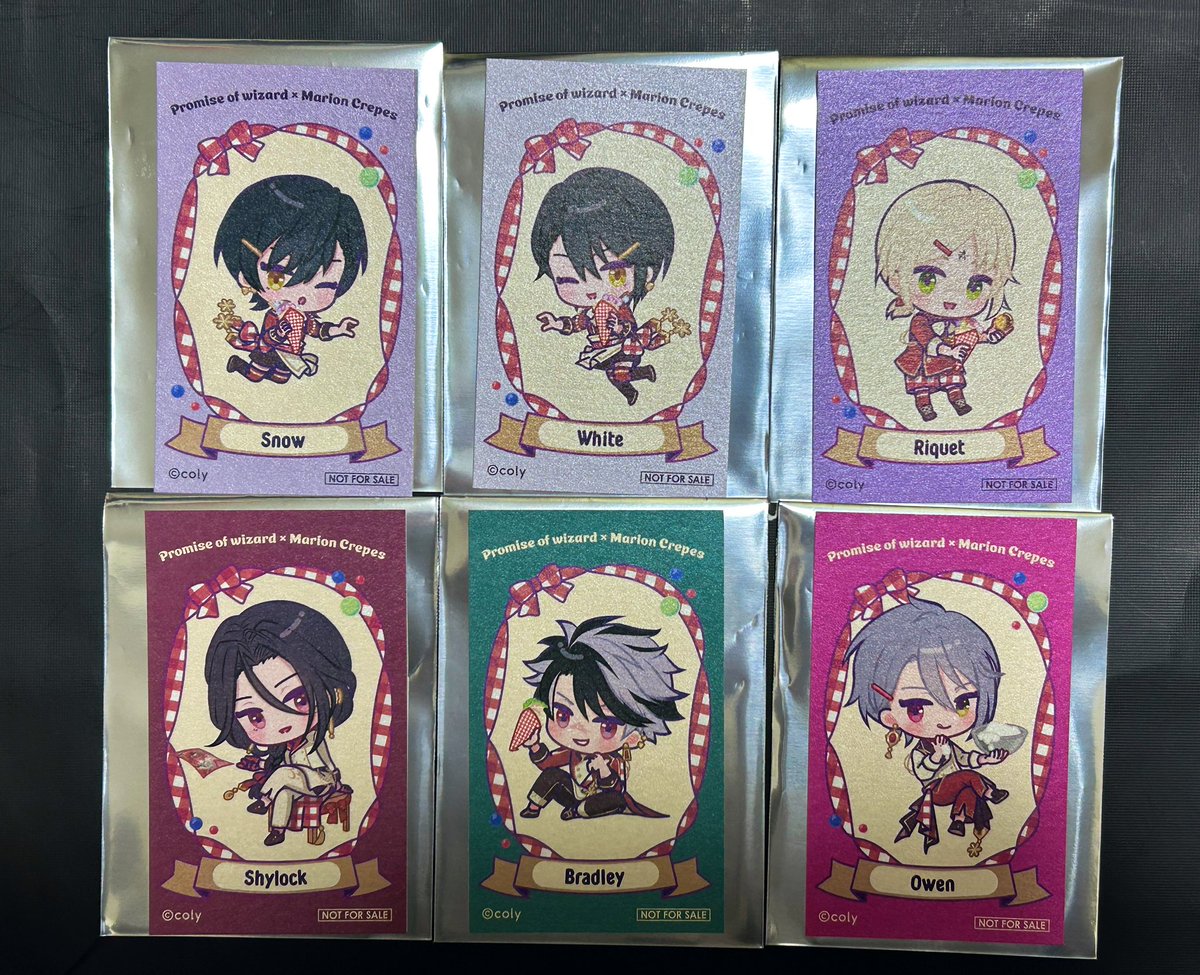 sittorisyun's tweet photo. 【交換】魔法使いの約束 まほやく 
マリオンクレープ 特典 イラストカード

譲：⭐︎オーエン、シャイロック、ブラッドリー、リケ、スノウ、ホワイト

求：⭐︎ファウスト、ムル、オズ

12/7(日) 池袋手渡し。
⭐︎は⭐︎同士の交換にて。
検索からでもお気軽にお声がけください。 https://t.co/Q4rTfBBIwJ