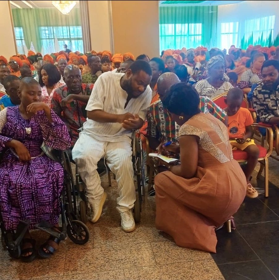 Adaeze_Oreh's tweet photo. As part of activities to mark the 2025 edition of #WorldDisabilitiesDay, the Honourable Commissioner for Health joined Her Excellency Lady Valerie Fubara as she represented the wife of the President of the Federal Republic of Nigeria, Senator Oluremi Tinubu in empowering persons living with disabilities in Rivers State with special grants to promote their business initiatives and improve their standards of living.

The event was also used to launch the Renewed Hope Initiative Economic Empowerment Programme for persons living with disabilities.

Lady Fubara in her remarks, pointed out that disability is not a tragedy but discrimination against persons living with physical disabilities is the real tragedy, and called on corporate organizations to contribute towards the upliftment of the economic well-being of people with disabilities 

The  Rivers State Contributory 
Health Protection Programme (RIVCHPP) enrolled all grant beneficiaries in the health insurance scheme of the Rivers State government, and conferred the Universal Health Coverage Ambassador Award on Her Excellency.

#AdaezeOreh
#UniversalHealthAdvocate 
#UniversalHealthAdvoc8
#ThePeoplesCommissioner 
#Health4AllRivers 
#RiversState
#RiversFirst
#LeaveNoOneBehind
#BetterHealthForAll
#MotionandMovement
