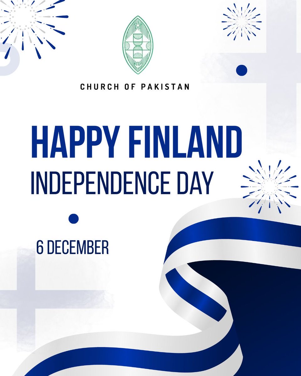 On behalf of the Church of Pakistan, the people of Pakistan, and myself, I warmly congratulate you and the people of the Republic of Finland on celebrating Finland's 108th Independence Day.
Since becoming independent, Finland has made impressive strides in education, technology,