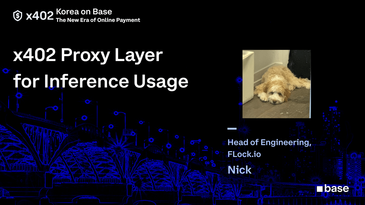 Only 2 days left until the x402 Korea on Base: The New Era of Online Payment, hosted by @daehan_base and co-hosted by @googlecloud.

Catch our very own @yyyzzgc’s session on how to utilize x402 as a middleware for agent ecosystems.