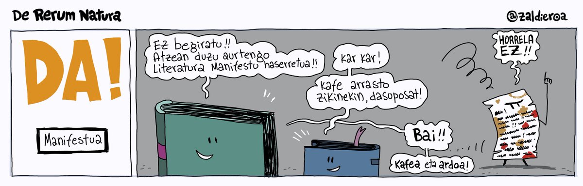 zaldieroa's tweet photo. Gaurko zinta @berria n, Literatur Manifestua. https://t.co/q1kVMKwC0Y