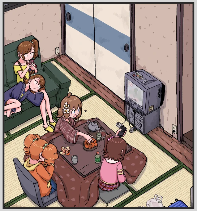 無言で去年の12月の絵をあーだこーだ
