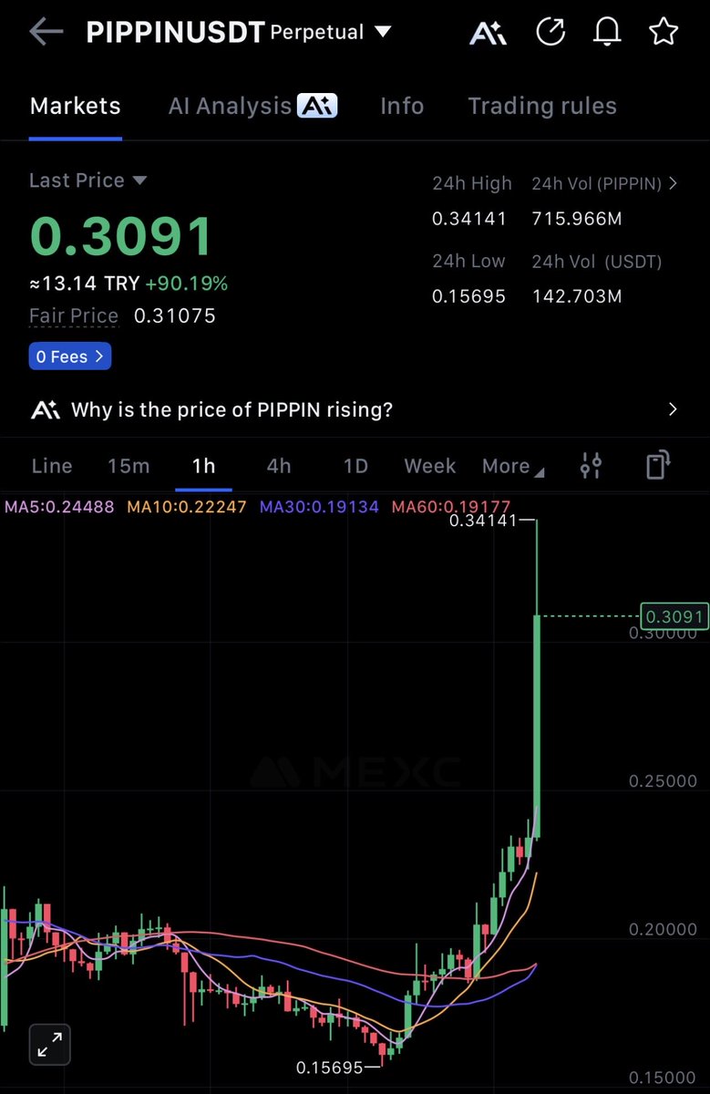 10x geldi canlar🔥🔥🔥

Az işlem bize yeter aga😎

$SOL $PIPPIN
