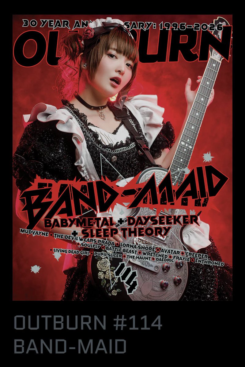 busy_metal's tweet photo. 🇺🇸の #OUTBURN Magazine最新号の表紙が #BABYMETAL と #BANDMAID の #小鳩ミク (4種類ある表紙のうちの2種類)だったので思わず両方ともオーダーしていまいました😅 https://t.co/gkSeScVhci