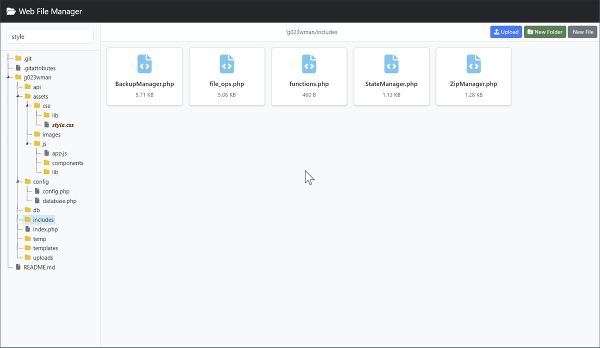 g023dev's tweet image. I made a web-based file management system for navigating, editing, and managing files and directories on your server, with advanced features like drag-and-drop uploads, syntax-highlighted editing, automatic backups, and comprehensive file previews. Enjoy. github.com/g023/G023-Web-…
