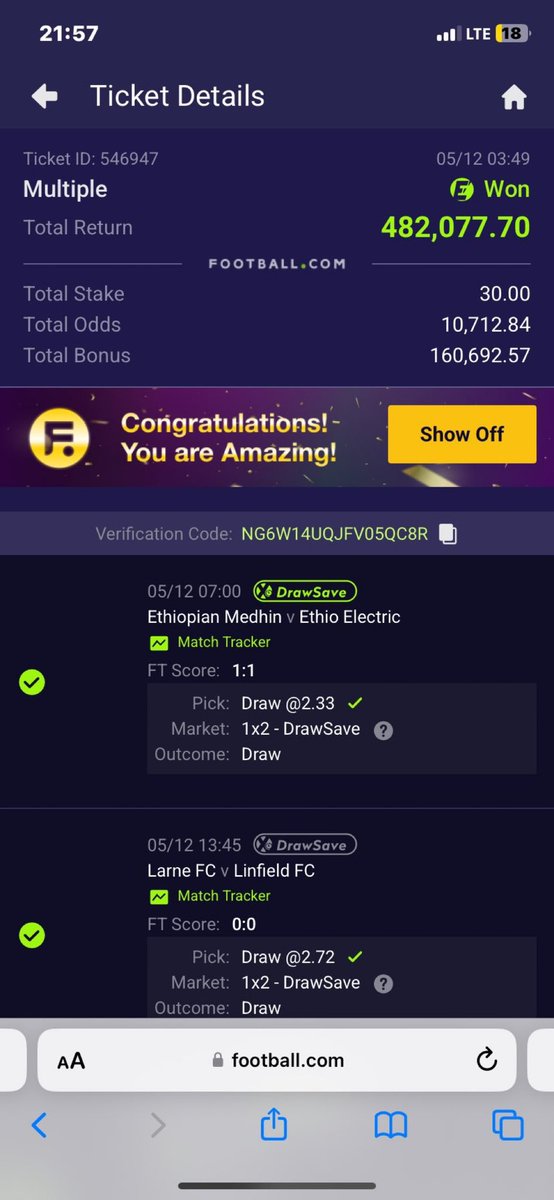 FoluboiNg's tweet photo. 10.7K odds wasted ! 

Life changing odds 

Bad investment 😳 https://t.co/0UvZo7XAjb