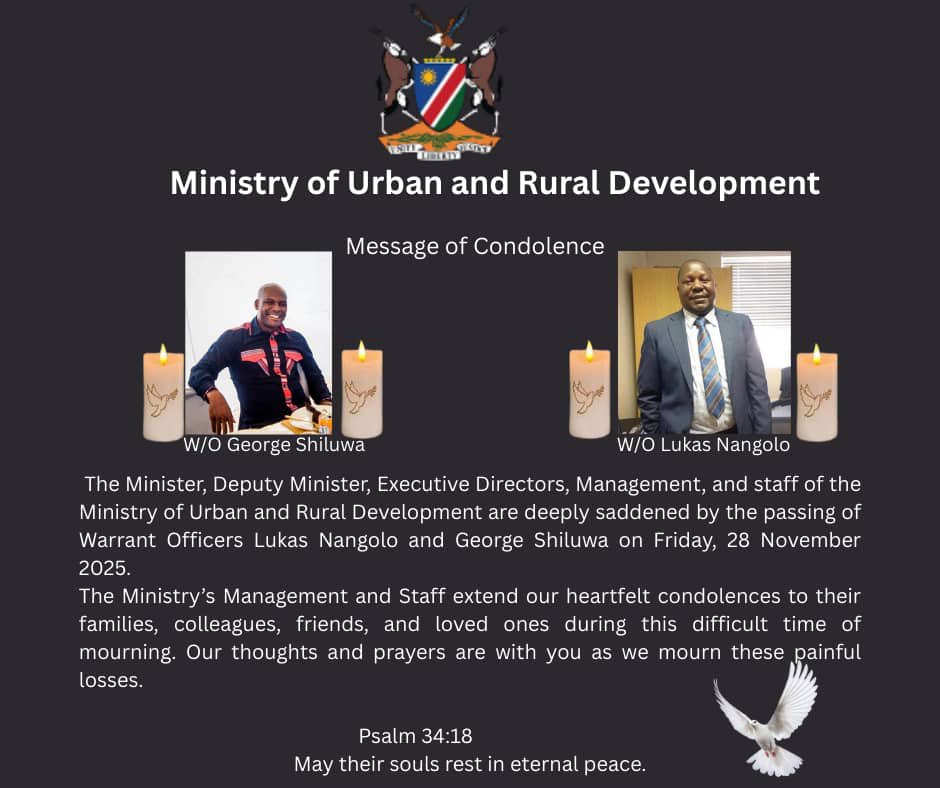 RIP W/O Shiluwa and W/O Nangolo
<a href="/GRN_Namibia/">Government of Namibia</a> <a href="/MurdNamibia/">Murd_Namibia</a>