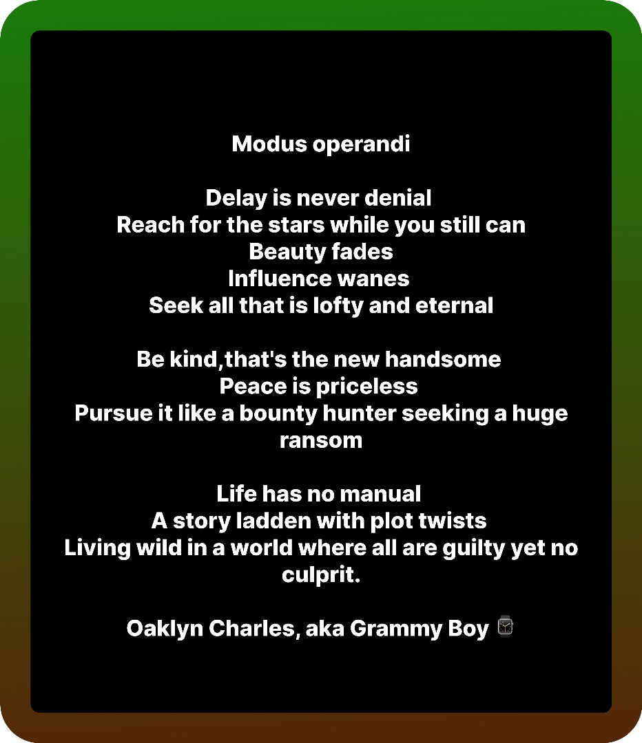 Kindness is the new handsome ✨️ 

I wrote just another poem, "Modus operandi " ✍️ ⌚️