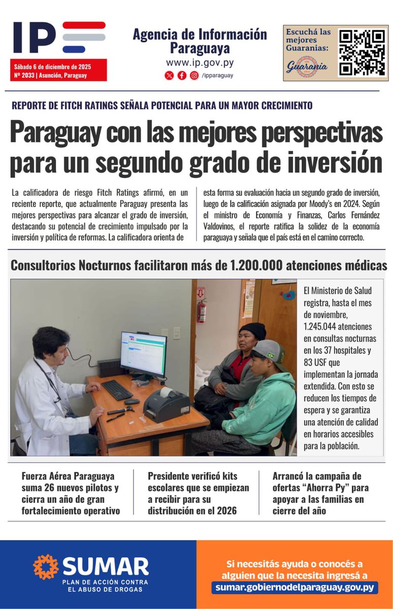 🗞 Compartimos los principales titulares de la <a href="/IPParaguay/">IP Paraguay</a>

💻📲Toda la información actualizada del día en ip.gov.py