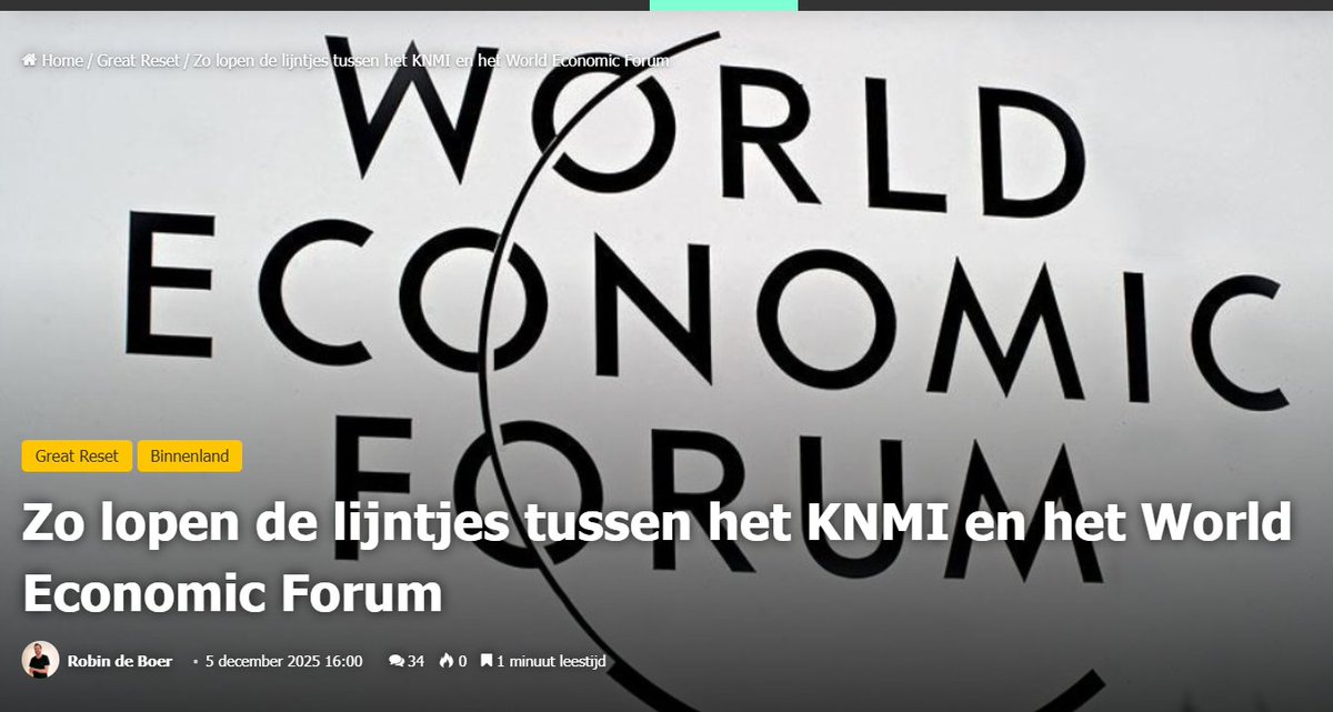 chrisenfran's tweet photo. Er lopen veel lijntjes tussen het KNMI en het door Klaus Schwab opgerichte World Economic Forum. Hoofddirecteur is Maarten van Aalst en hij is verbonden aan het WEF.
Hij was namens het instituut aanwezig op de klimaattop COP28 in Dubai. De klimaatconferentie stond grotendeels in het teken van de Global Stocktake.....
https://t.co/a1L1zTgKap