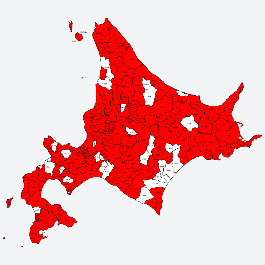 何もGoogleマップも見ずに即興で北海道の自治体の名前を書き出したら