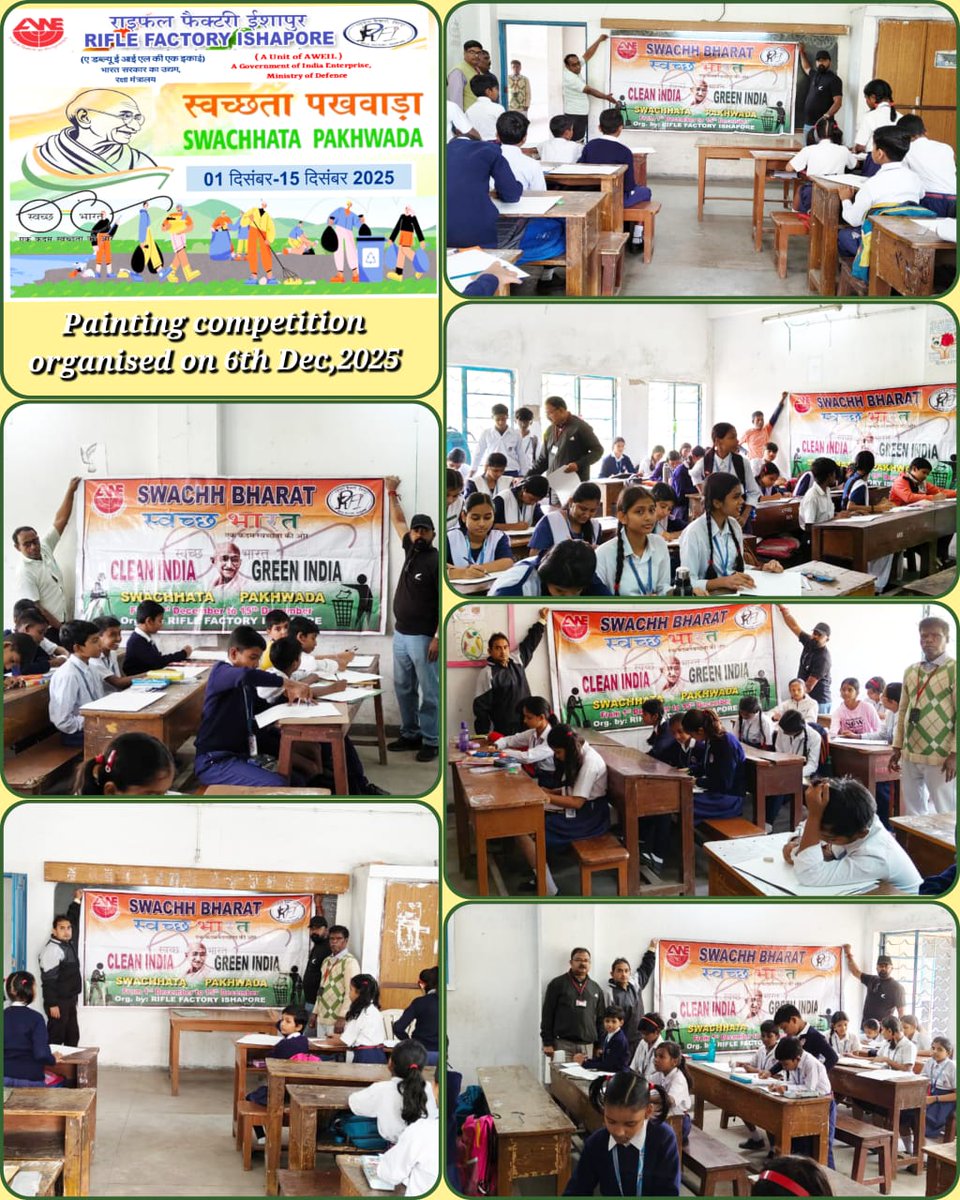 PRORFI's tweet photo. #SwachhataPakhwada2025
Tree Plantation drive with active participation of Officers, Staffs & Workmen followed with painting competition on importance of cleanliness at #RFHS was carried out in the ongoing Pakhwada.
#SwachhaBharat
#GarbageFreeIndia
@DefProdnIndia @connectaweil https://t.co/b96Ol9rWo5