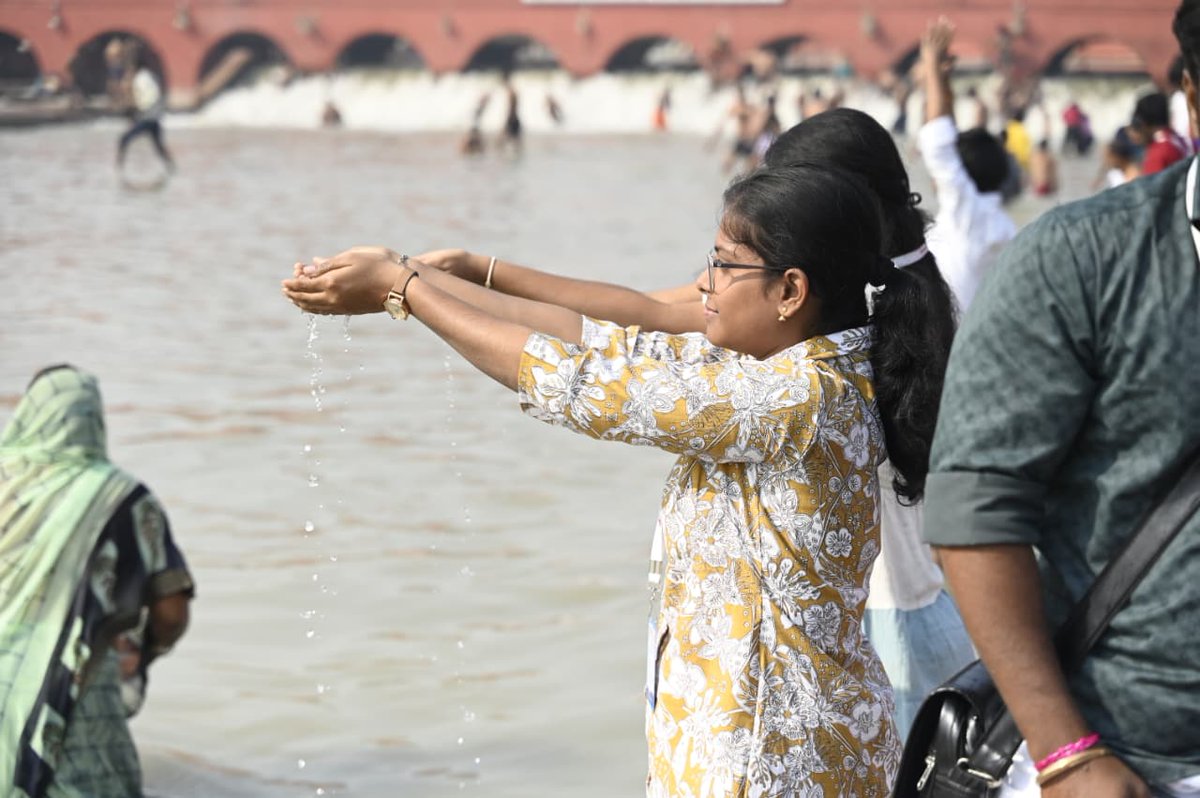 Amid the serene banks of the Sarayu, the student delegates offered heartfelt prayers  discovering a profound bond with the sacred landscapes that have guided India’s spiritual journey for centuries. 

The moment stood as a gentle reminder of the timeless wisdom flowing through